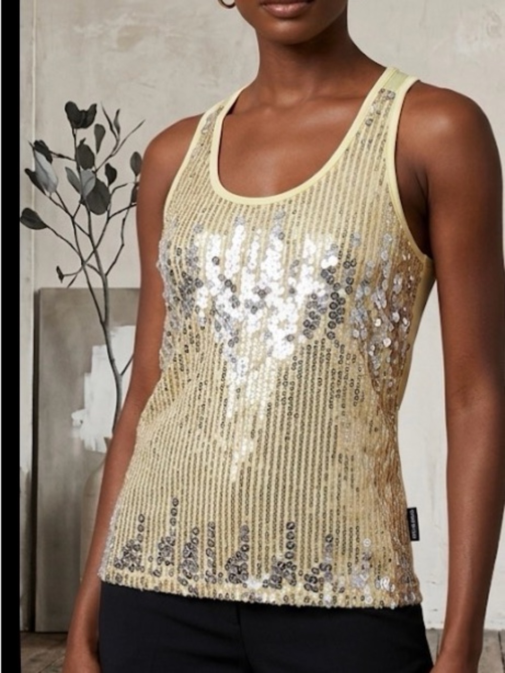 Peppe Peluso Gold Sequin Tank Top - Women's  Shell